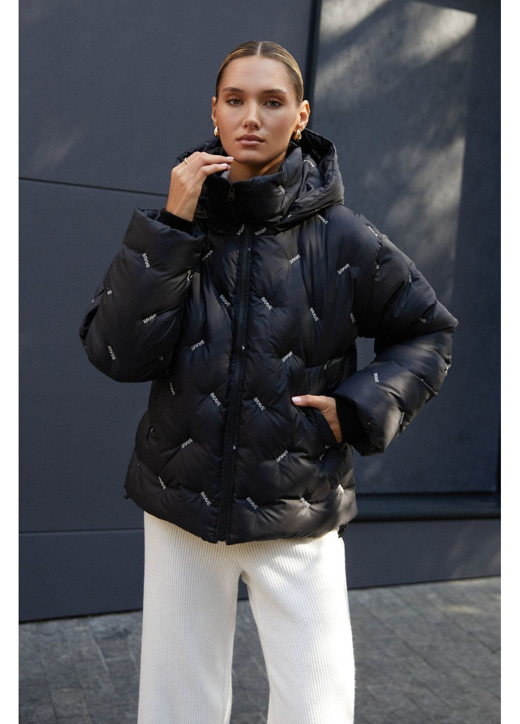 Черная зимняя куртка 2212.6124 Seventeen
