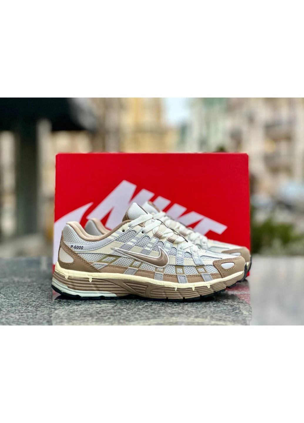 КРОСІВКИ ЖІНОЧІ NIKE P-6000 BEIGE WHITE НАЙК П-6000 БІЛІ No Brand білі демісезони (392023687)
