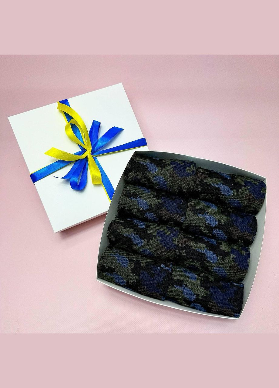 Комбинированные бокс мужских носков 40-45 г на 8 пар в подарочной коробке с лентой Vakko (307053738)