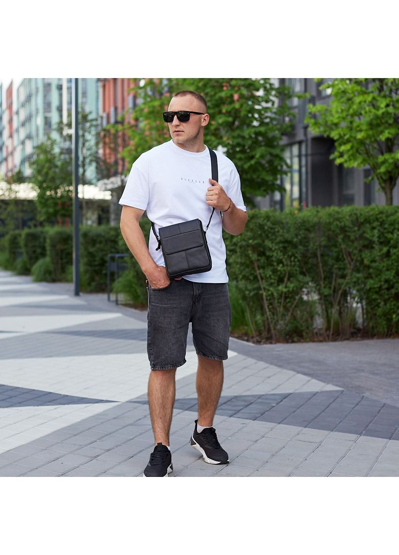 Шкіряна сумка чоловіча 21х24х6, барсетка через плече м'яка, месенджер для гаджетів TD-21334A Bexhill (341309496)