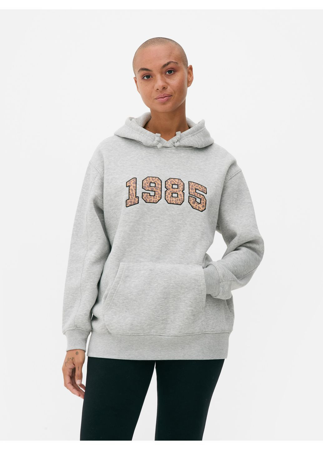 Худи флис,серый меланж с принтом, Primark (368150967)