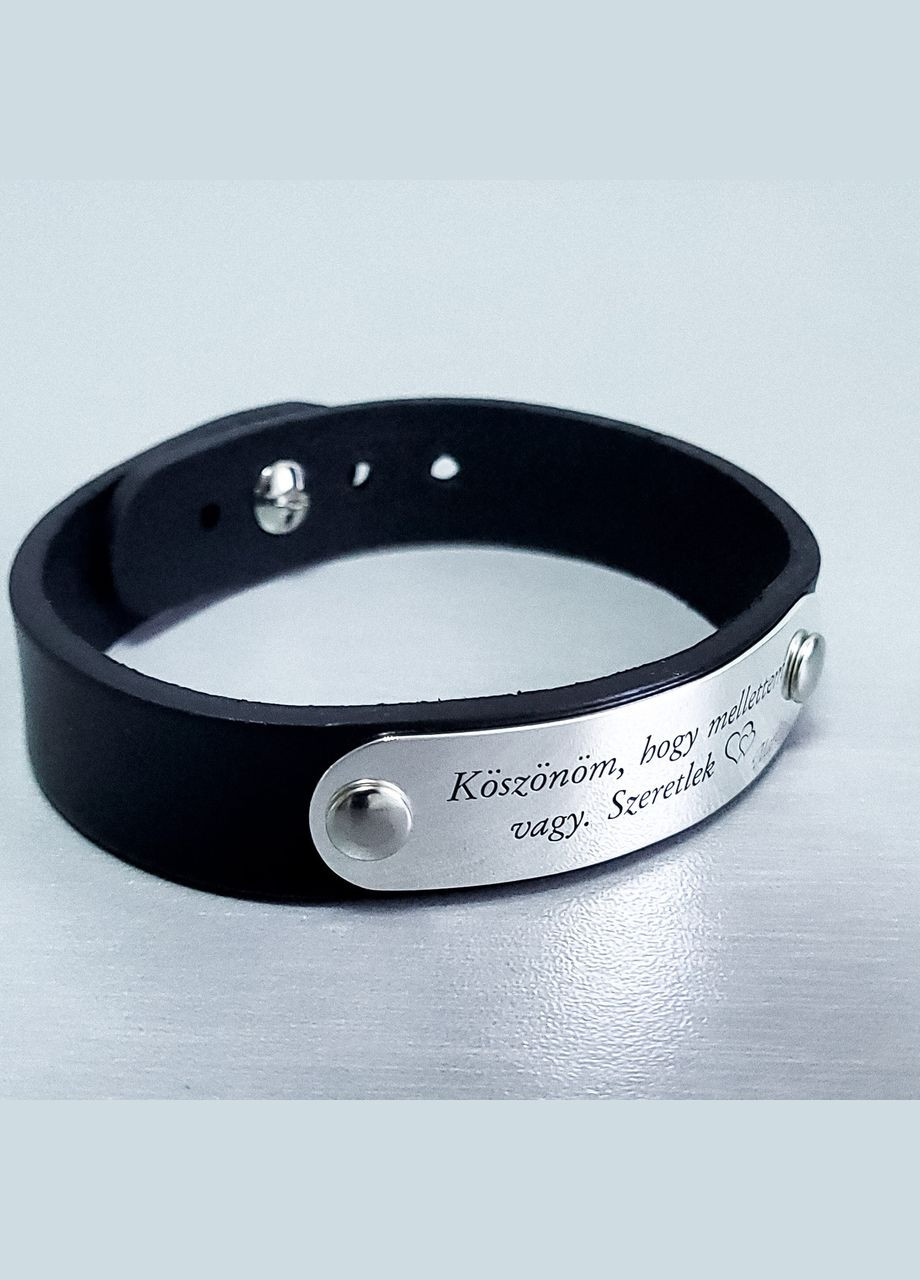 Кожаный браслет из нержавеющей стали с лазерной гравировкой на подарок 14-17см арт.48301 No Brand (357443359)