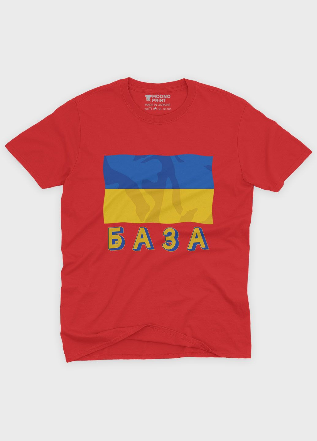 Червона демісезонна футболка для хлопчика з патріотичним принтом база (ts001-5-sre-005-1-136-b) Modno