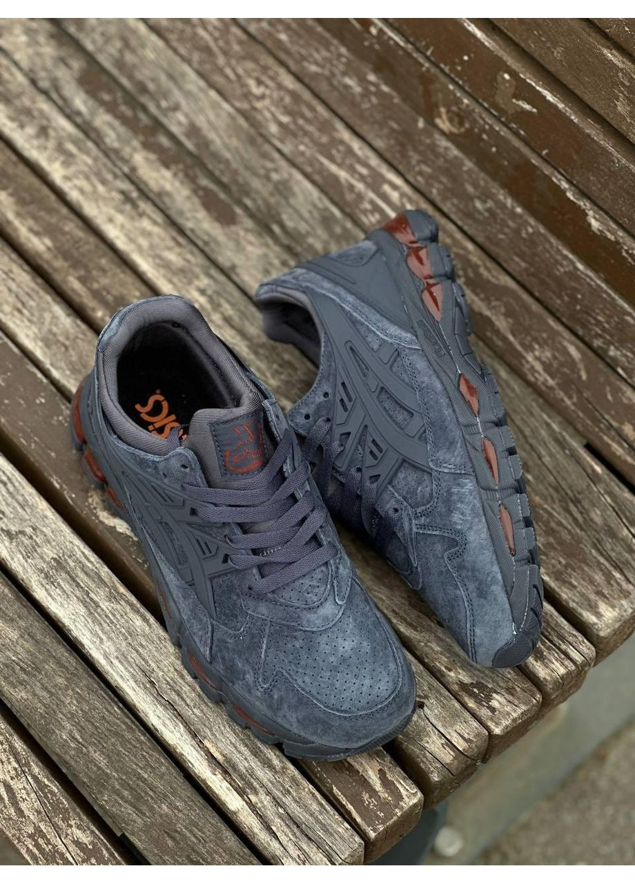 КРОСІВКИ ЖІНОЧІ ASICS GEL KAYANO TRAINER 21 NAVY SUEDE GREY RED АСІКС ГЕЛЬ КАЯНО No Brand сірі демісезони (367170945)