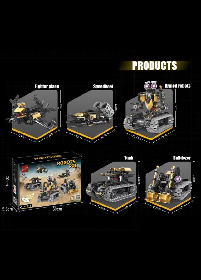 Конструктор STEM науковий Робот на радіокеруванні із програмуванням 5 в 1. No Brand (322650295)