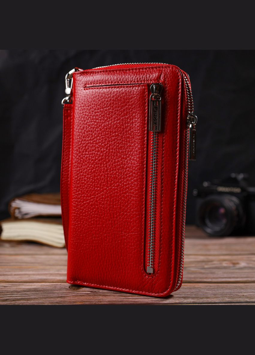 Клатч Женский из натуральной кожи 21921 Красный Canpellini (302007828)