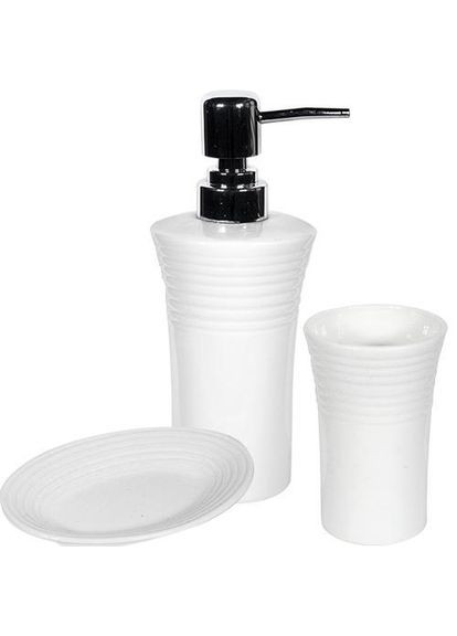 Набор аксессуаров Anemone "White" для ванной комнаты: дозатор, мыльница и стакан S&T (372175828)