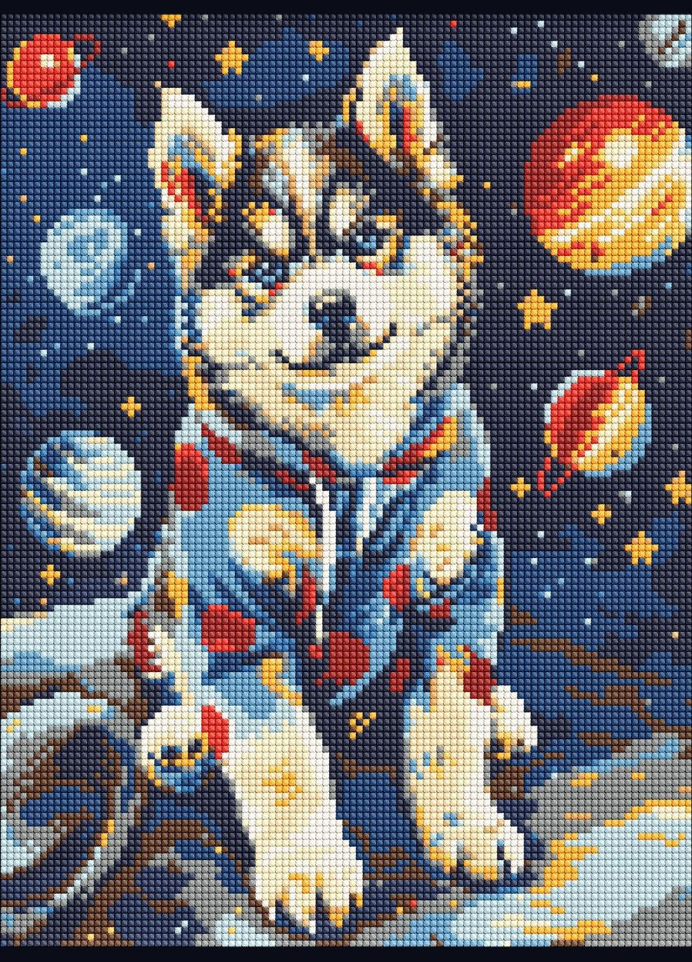 Алмазная мозаика "Космический хаски" ©art_selena_ua, 30х40 см, AMO8075 IDEYKA (328088764)