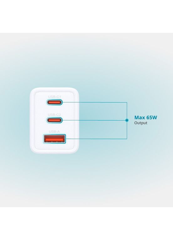 Зарядное устройство сетевое DCP-651 65Вт GaN 2хUSB-С, 1xUSB-A, белый D-Link (362212750)