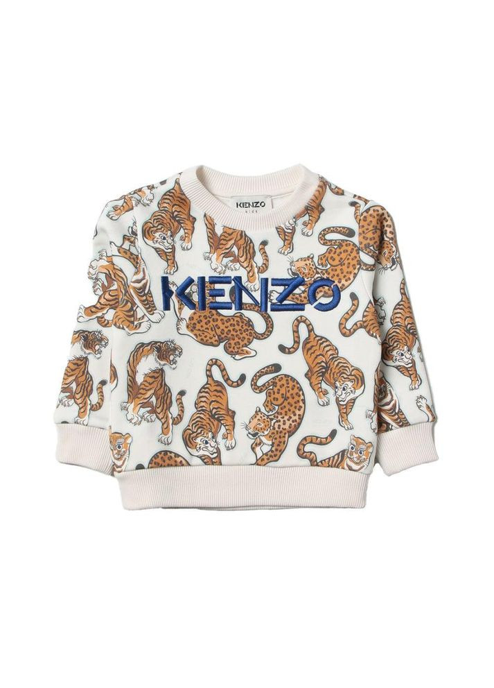 Kenzo світшот, арт. 25611, тигри, 128 см, 8 років коричневий трикотаж