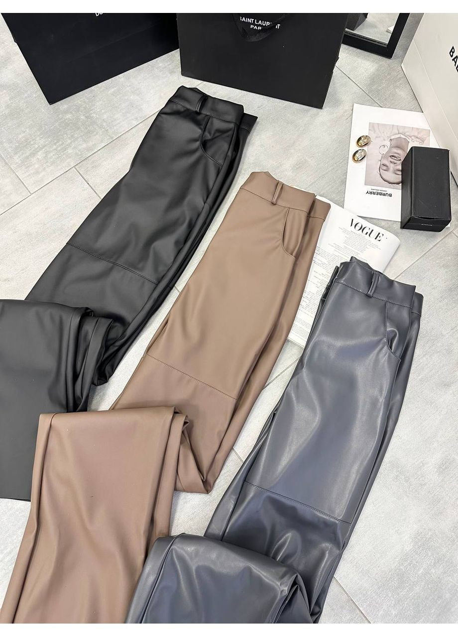 Женские брюки из экокожи на флисе No Brand (366062598)