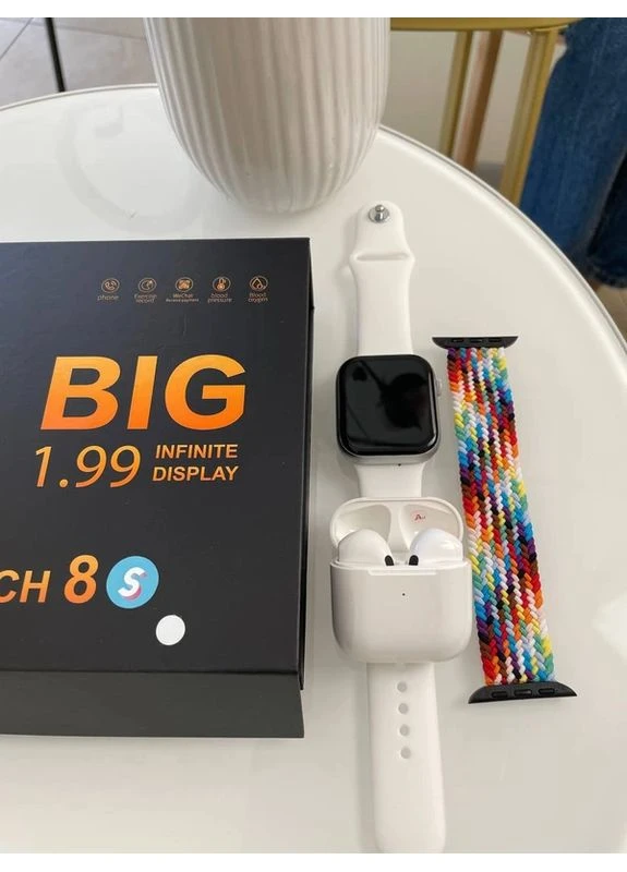 Комплект Infinity - Smart Watch 8 / Навушники Pro 4 / 2 ремінці (Білий) No Brand (379607112)