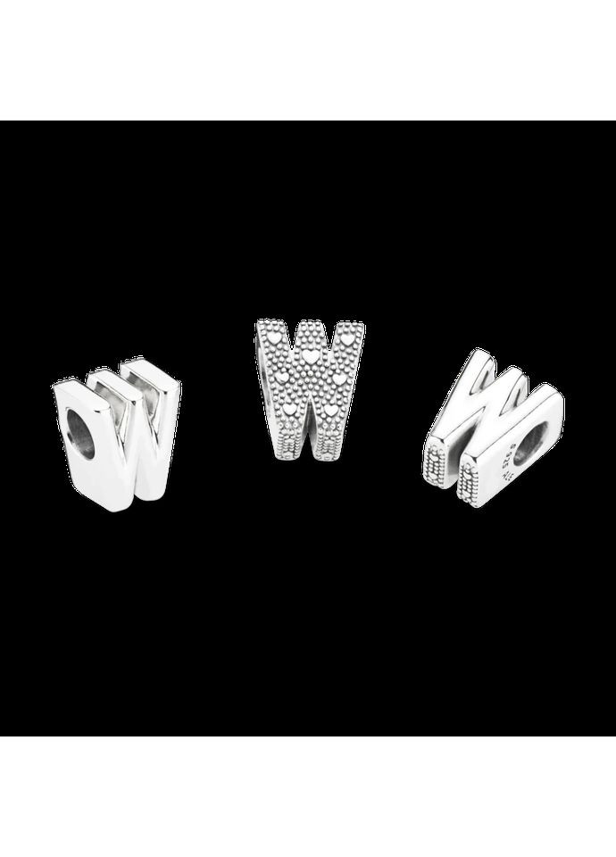 Срібний шарм Пандора "Літера W" 797477 Kabluchka (355344550)