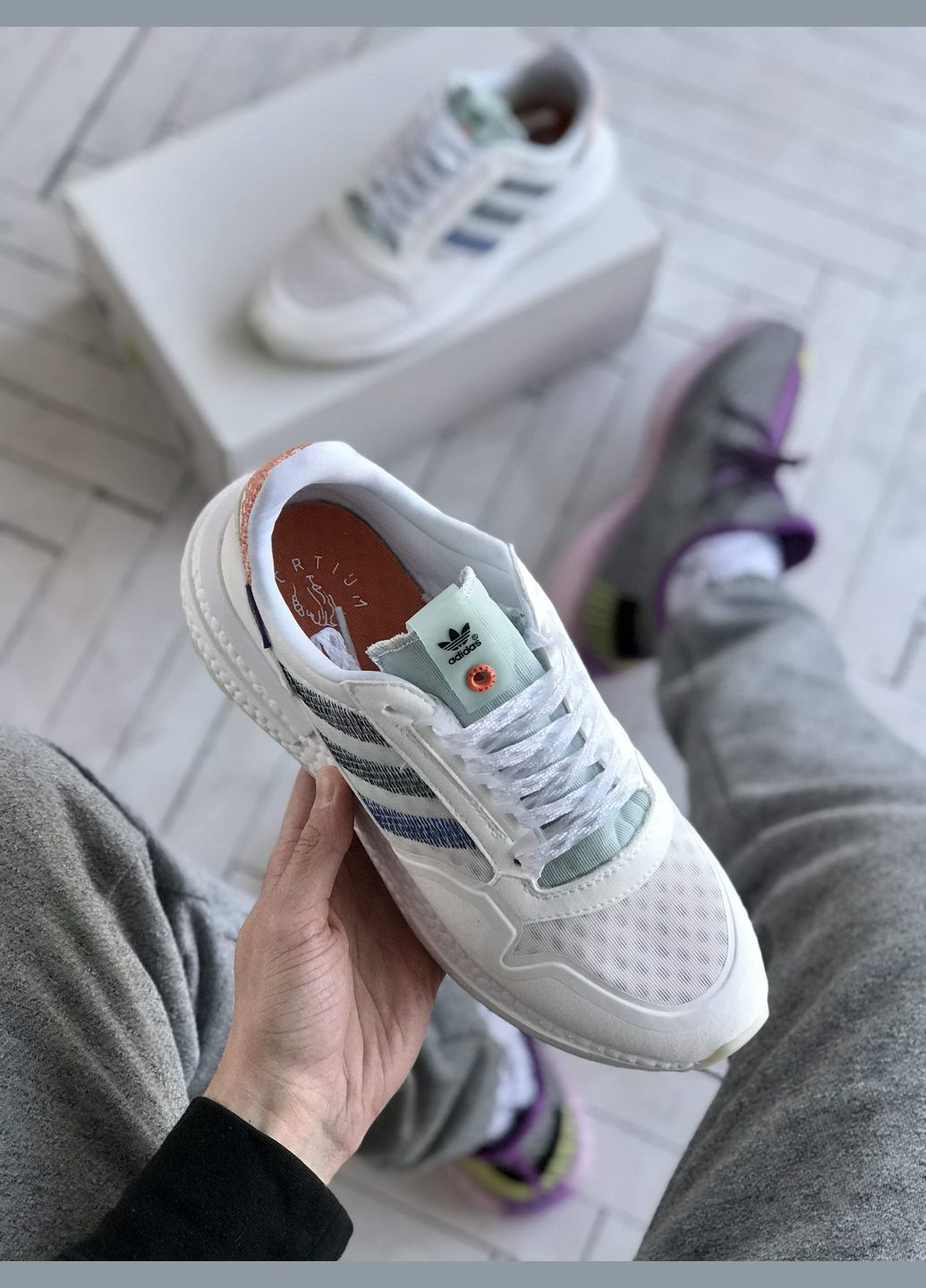 Кроссовки женские и мужские Adidas ZX 500 white | Адидас ZX 500 белые No Brand белые демисезоны (307397806)