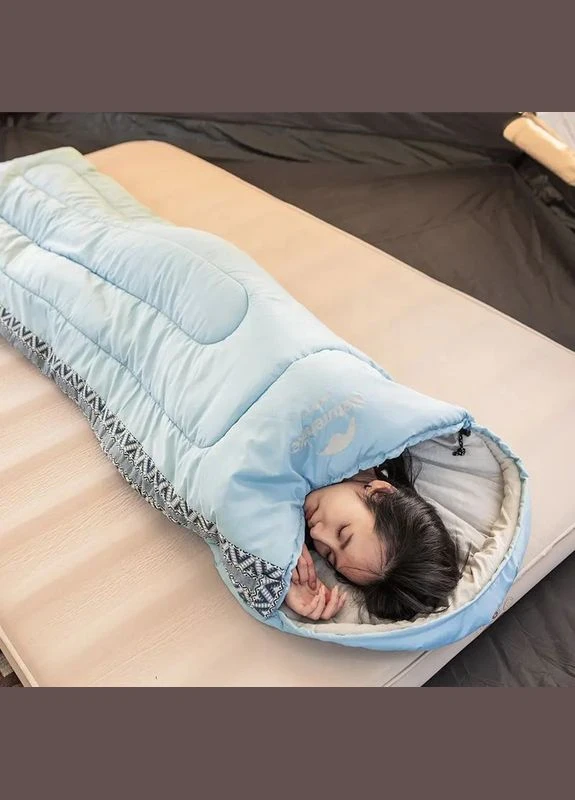 Спальник з капюшоном L250 NH21MSD07, (9°C), правий, блакитний Naturehike (386211323)