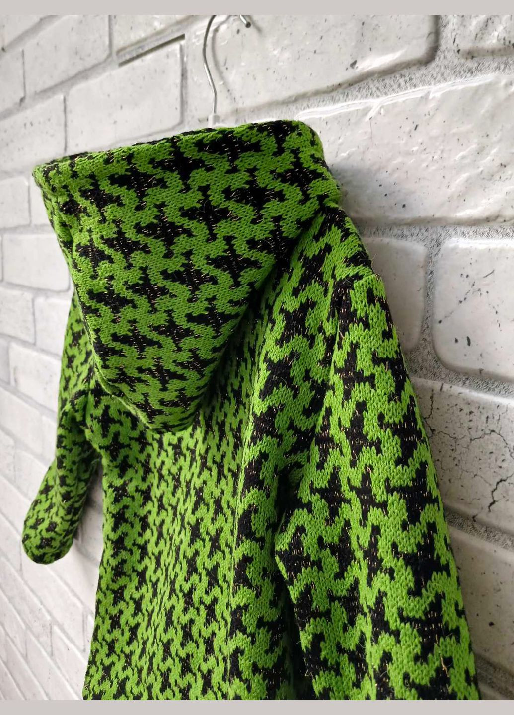 Дитячий худий теплий в'язаний зимовий акрил, з кишенями кенгуру і капюшоном, гусячі лапки помаранчевий No Brand (316843459)