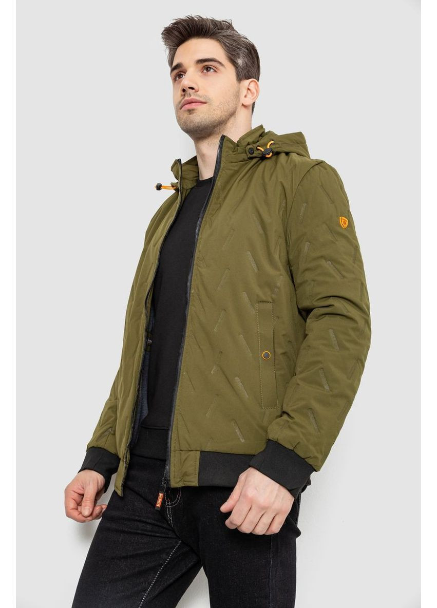 Оливковая (хаки) демисезонная куртка мужская демисезонная с капюшоном Ager 244RL-9882AL