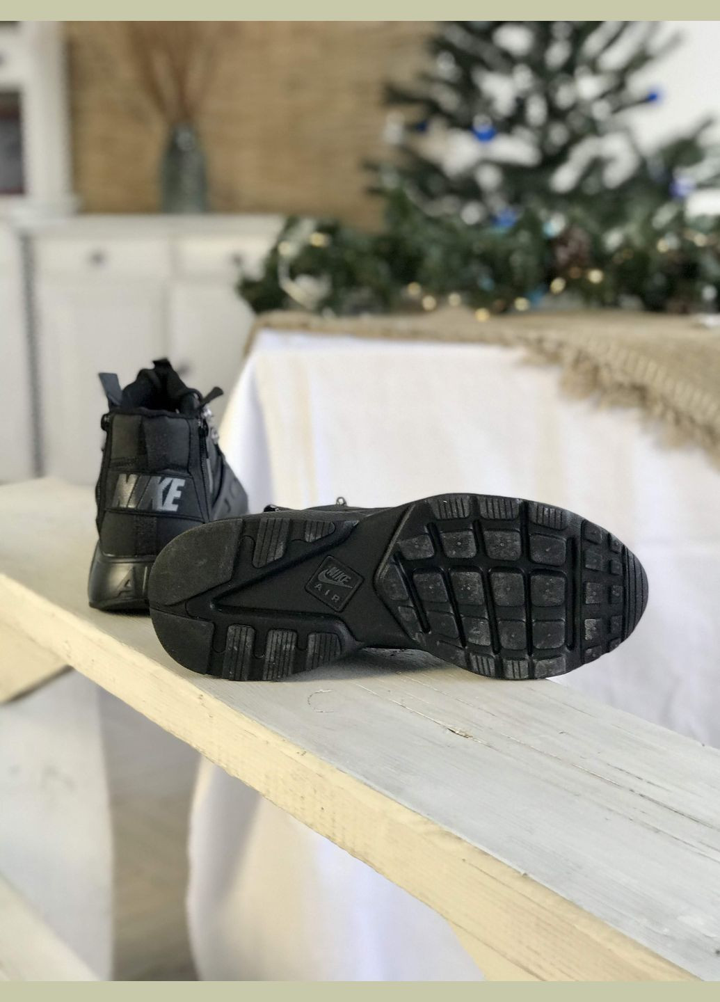 Чорні Зимовий кросівки зимові чоловічі No Brand Huarache X Acronym winter black termo | Найк Хуарачі х Акронум високі термо