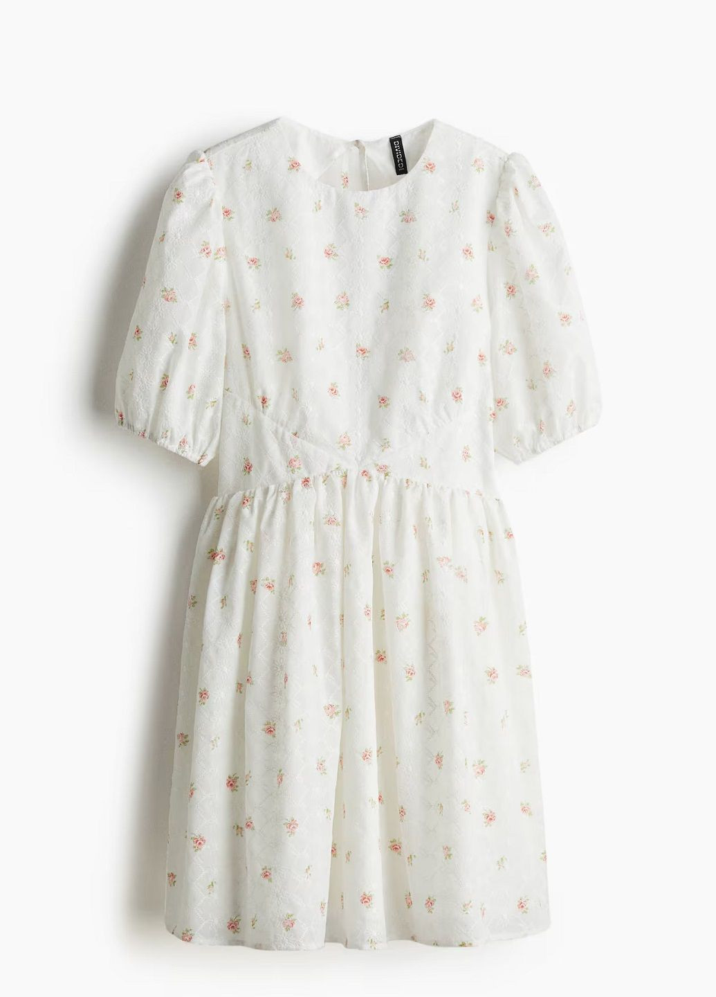 Белое кэжуал платье H&M с цветочным принтом