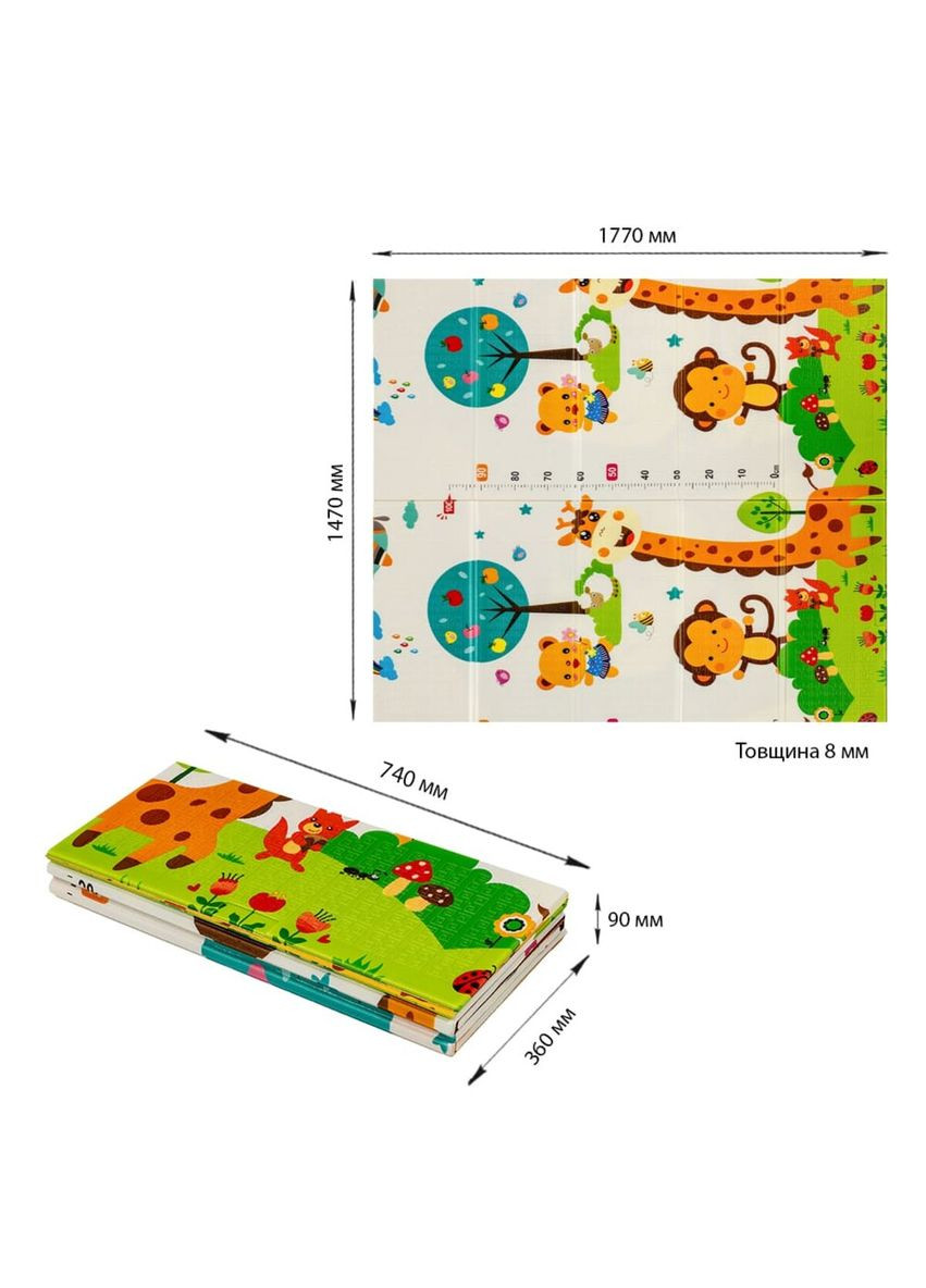 Детский складной термоковрик 147см х 177см х 8мм Лисички-Ростомер (303) SW-00003033 Sticker Wall (369931948)