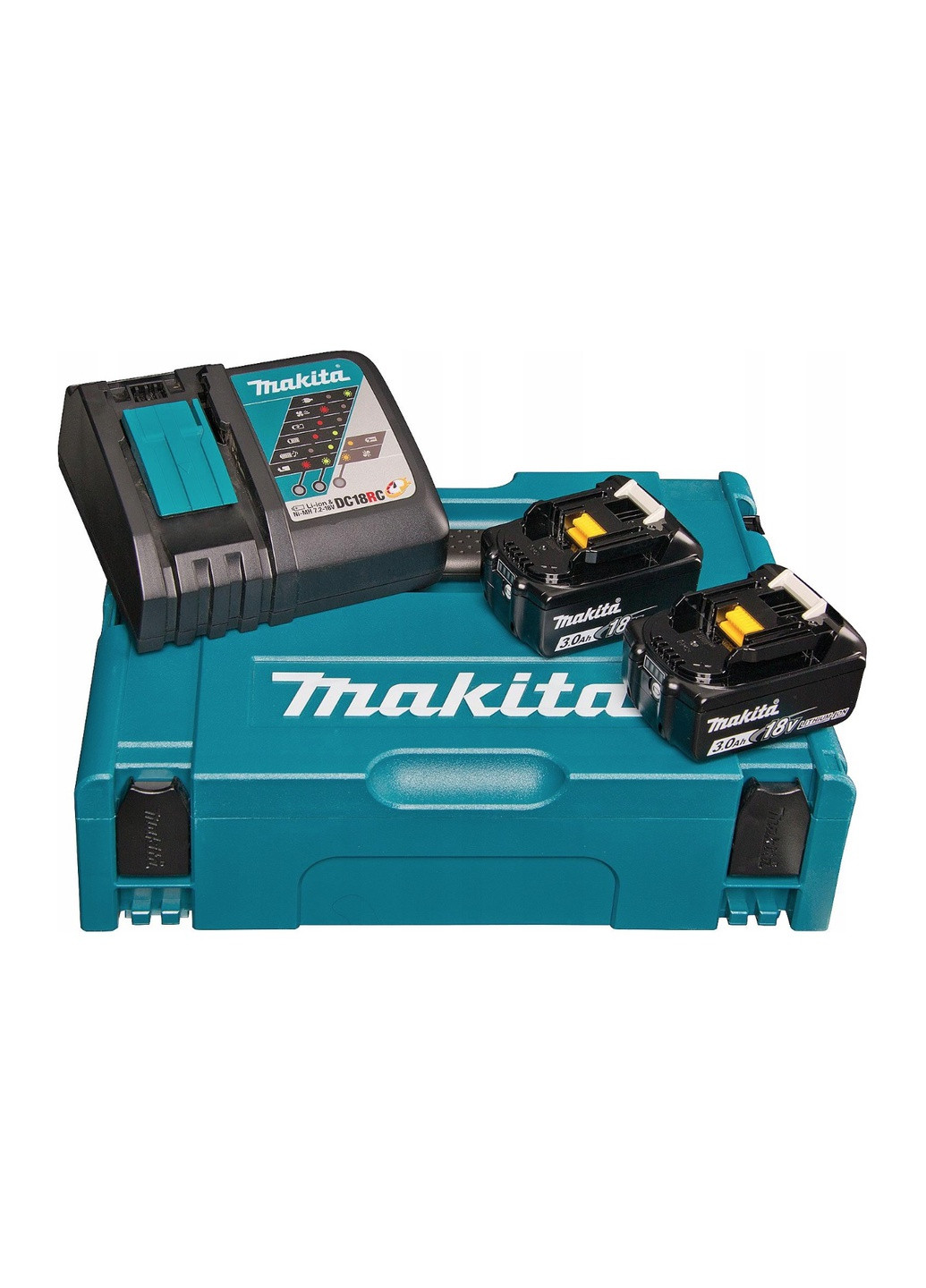 Набір акумуляторів LXT 1979525 (18 В, 3 Ач) 2 АКБ BL1830 і Зарядний пристрій DC18RC + Makpac кейс (4662) Makita (266339824)