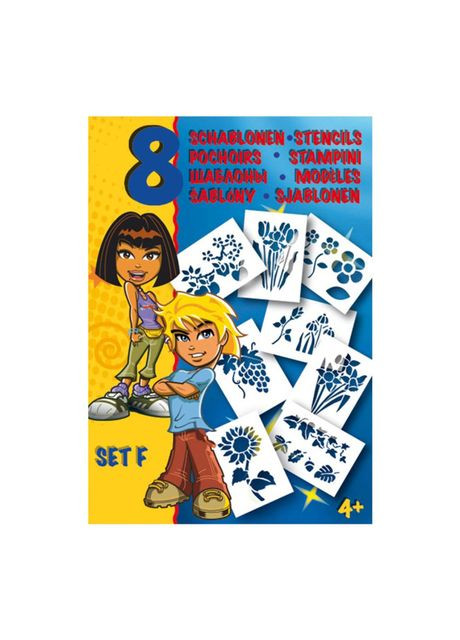 Набір трафаретів F Квіти 8 штук (MA-301002) Malinos (370255387)