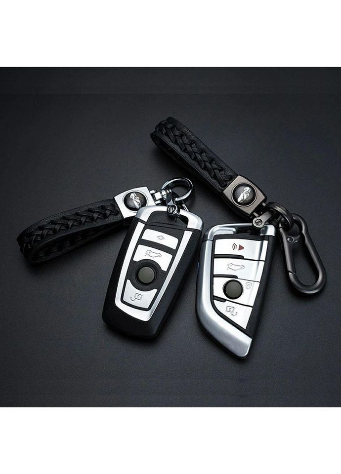 Брелок для автокерок УНІВЕРСАЛЬНИЙ (натуральна шкіра, універсальне кріплення, чорний) Fiat (360949349)