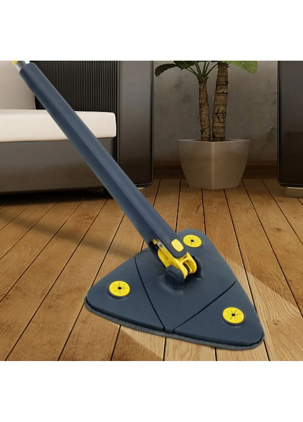 Швабра треугольная с вращающимся отжимом на 360° No Brand (369143833)