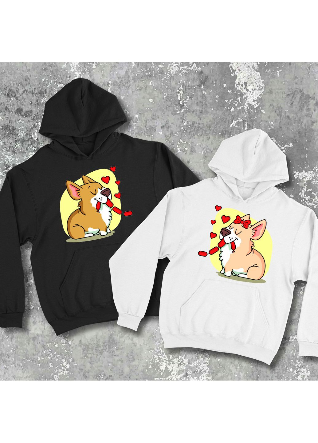 Парні худі з принтом - Коргі! Hand Made (361267038)