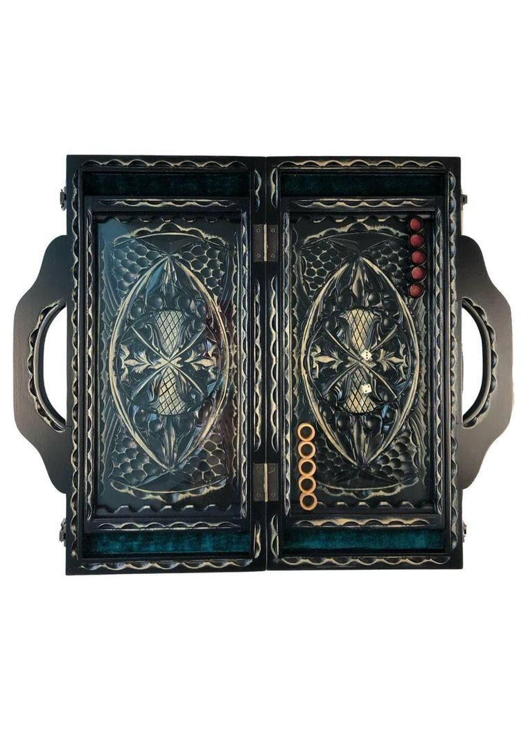 Вишукані нарди ручної роботи з різьбленням під склом, 50*23*10 см, арт.192337 Кавун Нарди (335212010)