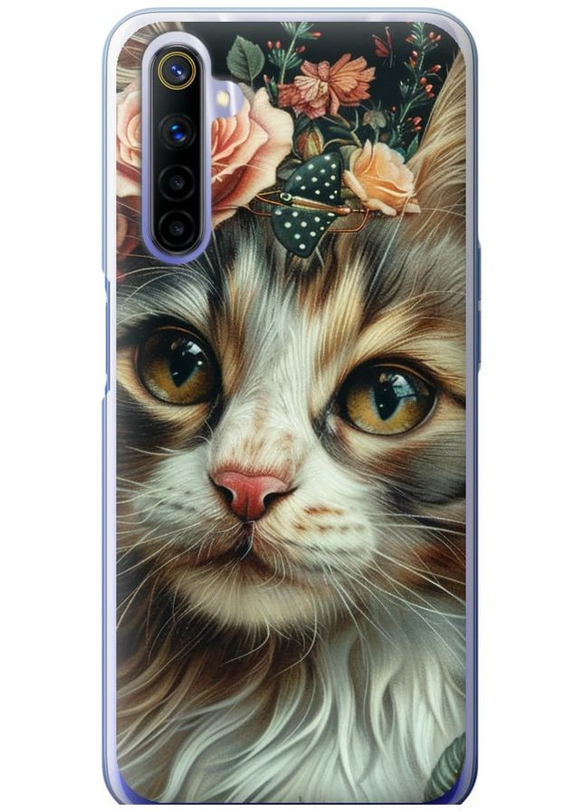 Силиконовый чехол 'Cats and flowers' для Endorphone Realme 6 (287270504)