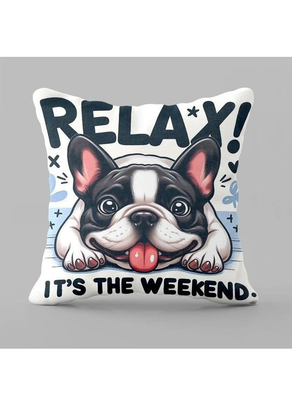 Подушка велюровая Relax двухсторонний 3D принт наволочка на молнии 50×50 см Україна ТД (369658933)