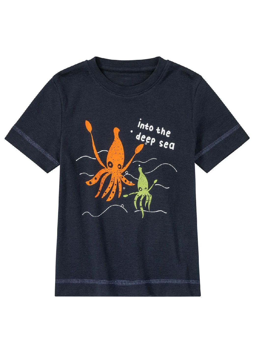 Темно-синяя всесезон хлопковая пижама (футболка, брюки) футболка + брюки Lupilu