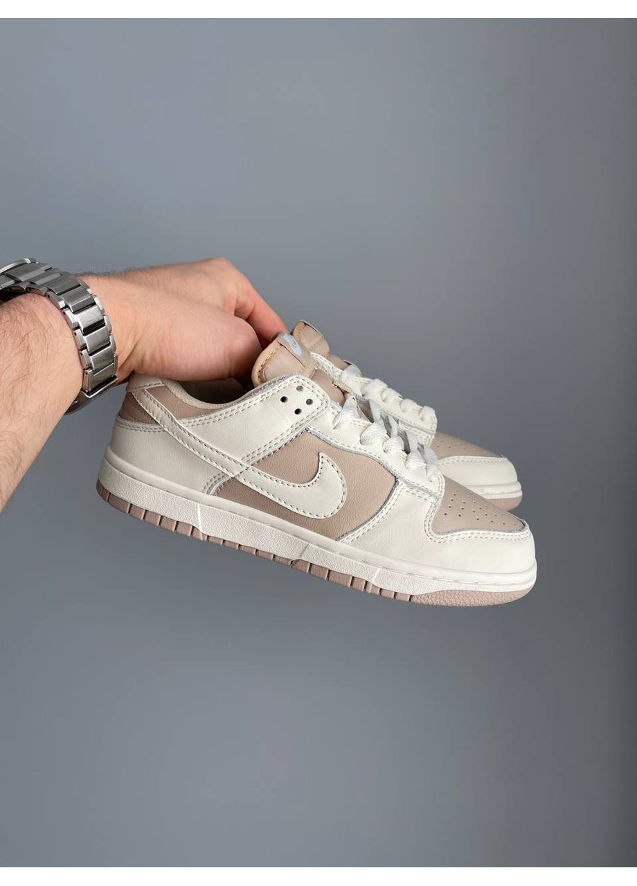 Кроссовки женские и мужские Nike SB Dunk Low Beige White | Найк СБ Данк низкие бежевые No Brand бежевые демисезоны (358499128)