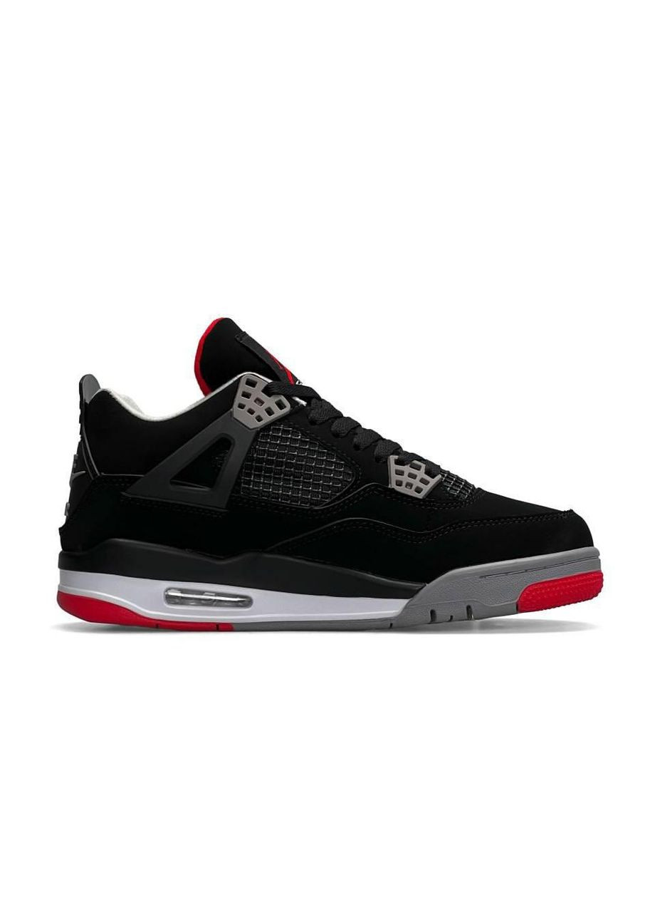 Белые демисезонные кроссовки мужские nike air jordan 4 retro bred найк аир джордан No Brand