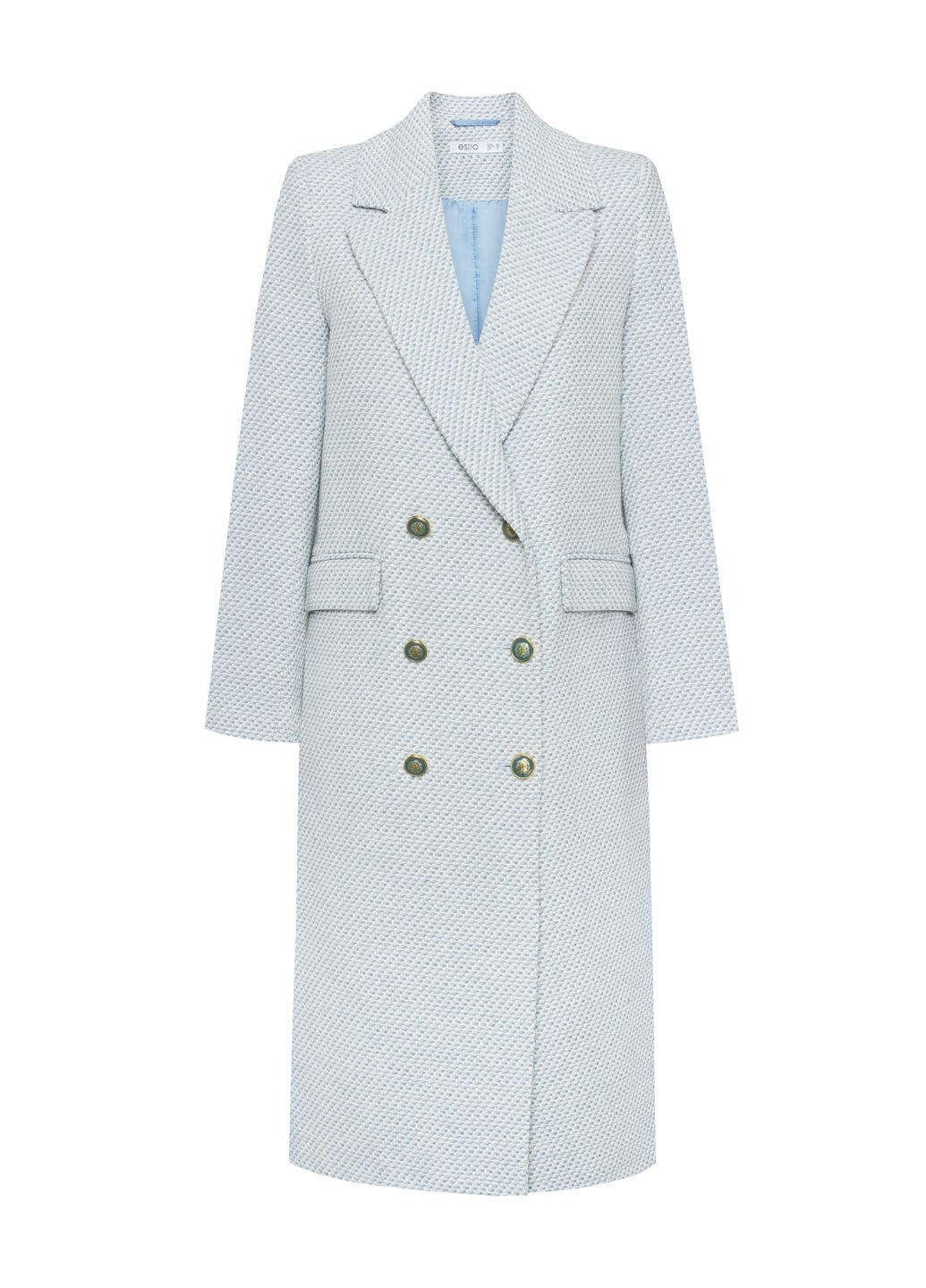 Блакитне демісезонне Пальто класичне, колір блакитний Estro