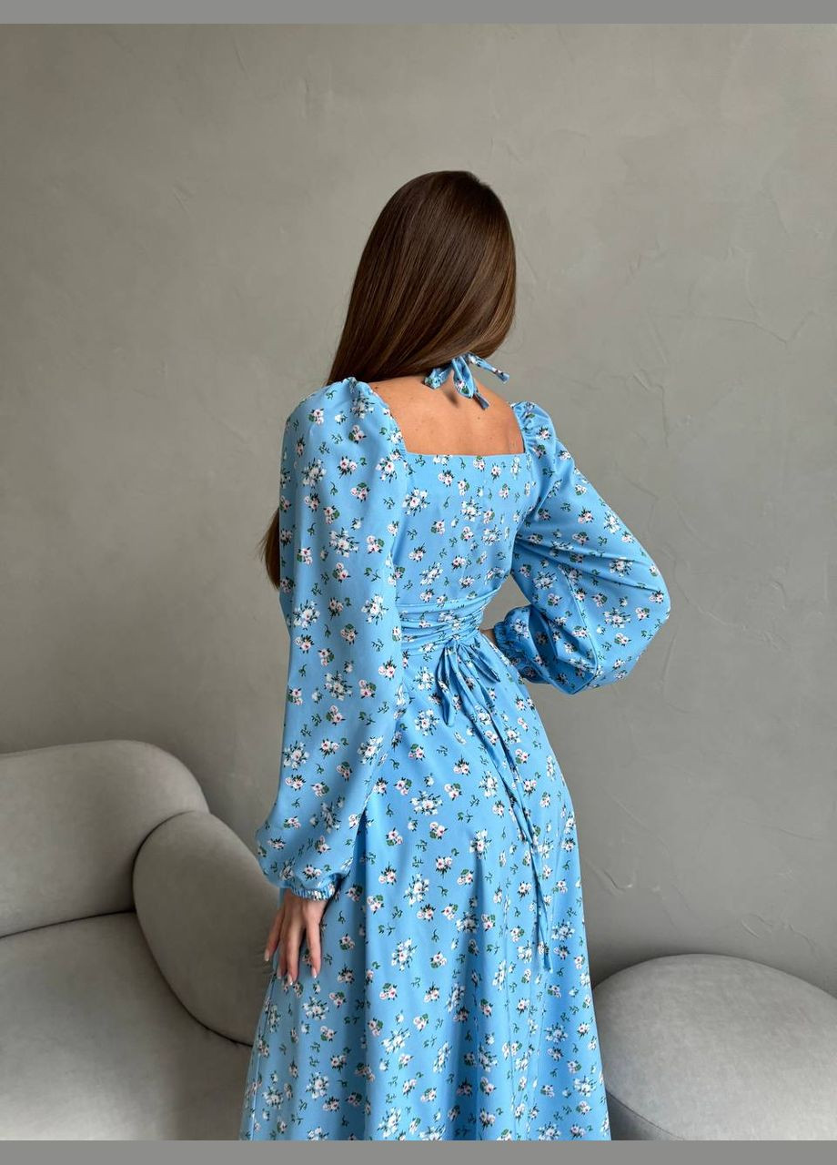 Блакитна жіноча сукня із софту колір блакитний р.46/48 453064 New Trend