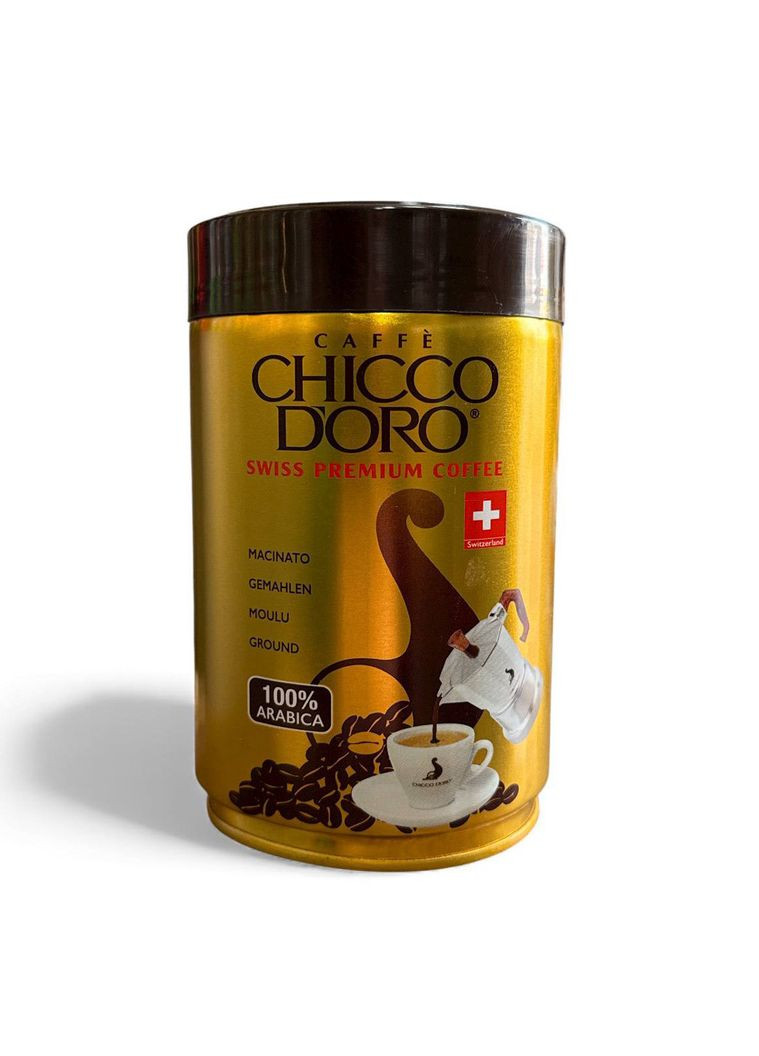 Кава мелена Chicco D"oro Swiss Premium Coffee 100% Arabica ж/б 250 г Chicco D'Oro (369622641)