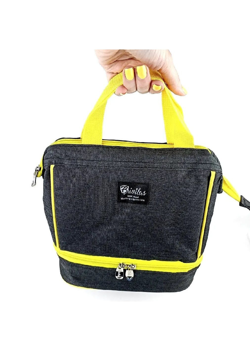 Термосумка сумка холодильник для переноски транспортировки хранения продуктов ланч боксов 25х22.5х16 см (477837-Prob) Черная Unbranded (300353085)