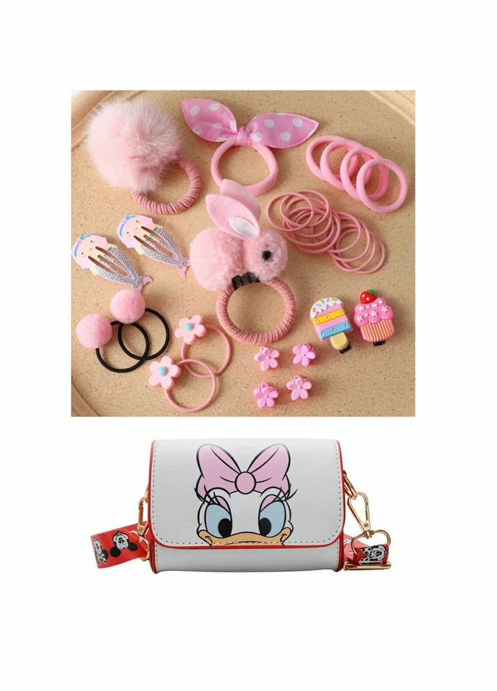Набір дитячих шпильок гумок прикрас подарунок для дівчинки з сумочкою 25 PRC (334002193)