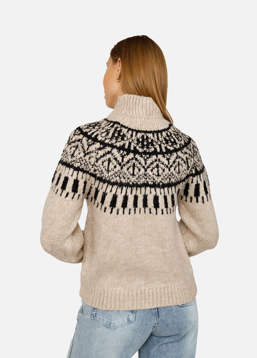 Бежевый зимний женский свитер цвет бежевый цб-00262325 No Brand