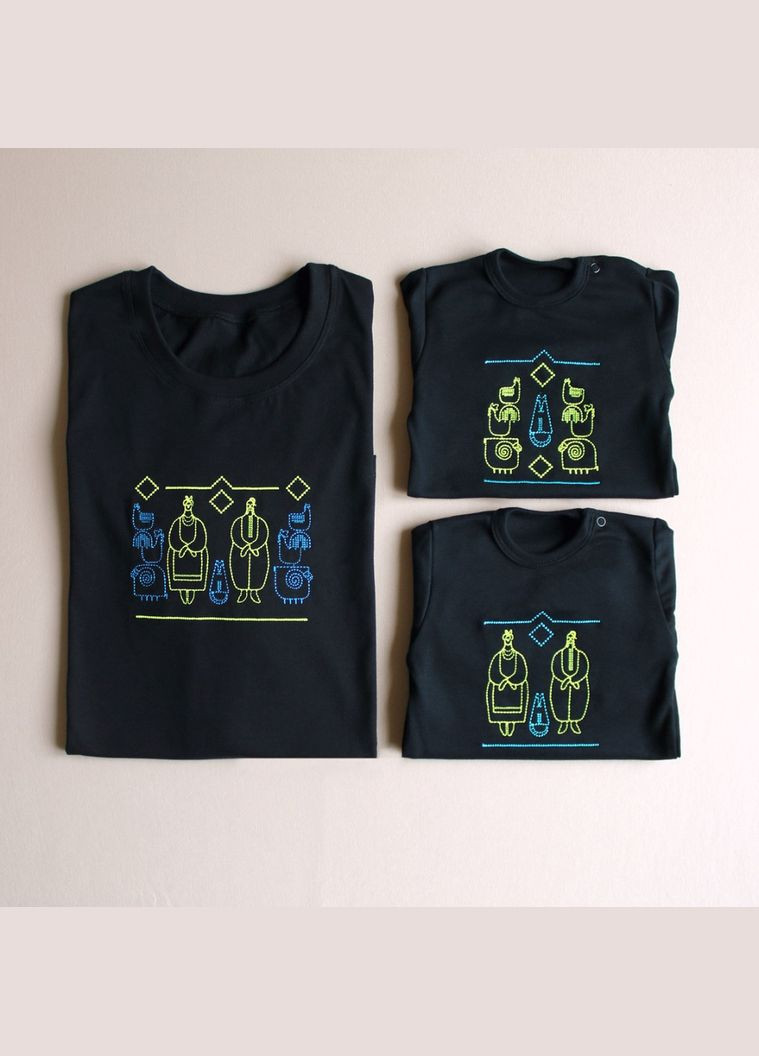 Черная мужская футболка с авторской вышивкой газды Ladan