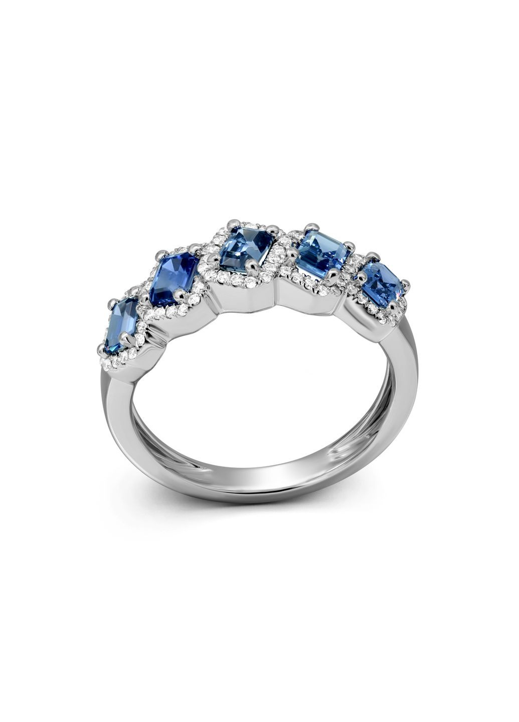 Кольцо с бриллиантами и сапфирами в белом золоте 1-247 722 Zarina (333834424)