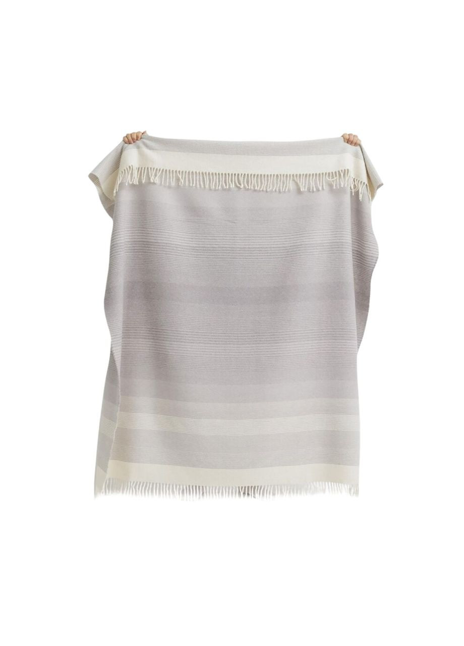 Плед на односпальную кровать 140х200 шерстяной серый в полоску 21244237 Lanavitta (316504773)