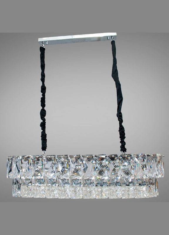 Сучасна кришталева люстра 11 ламп E14 хром 30x90х100 см Diasha (301334468)