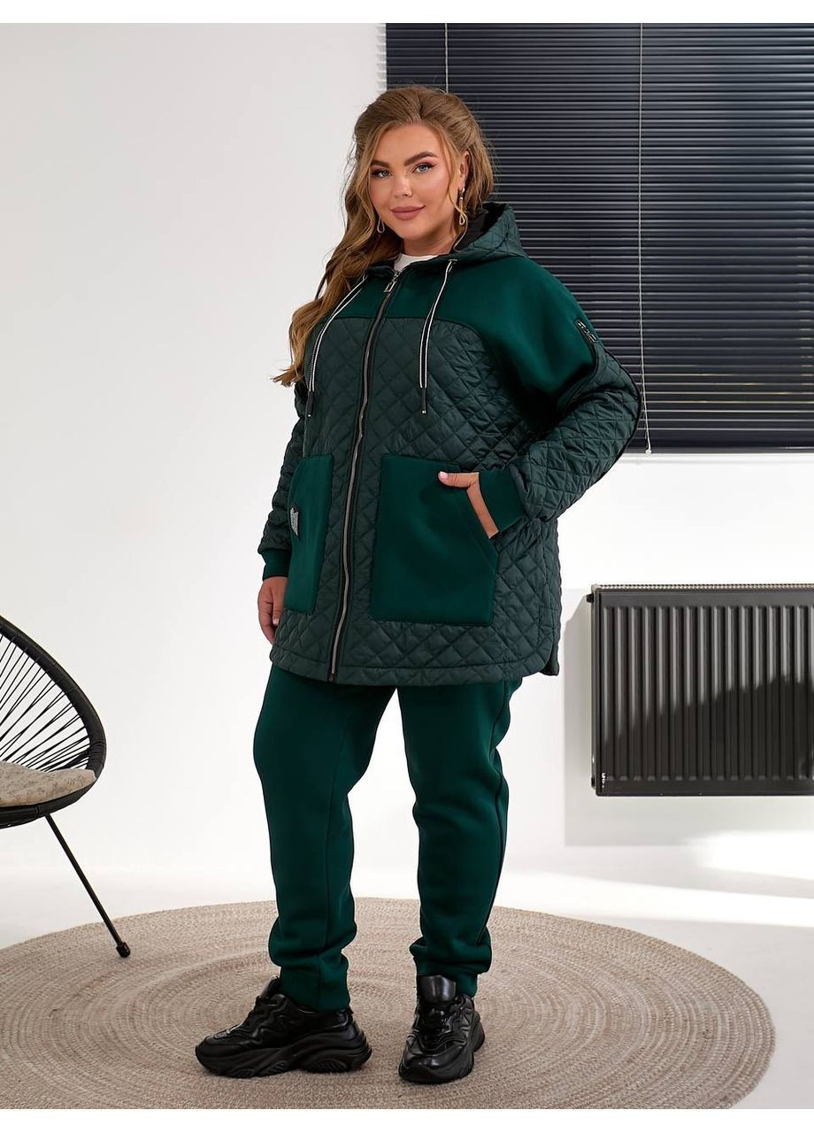 Женский костюм очень теплые брюки и кофта куртка на силиконе. Большие размеры No Brand (366170106)