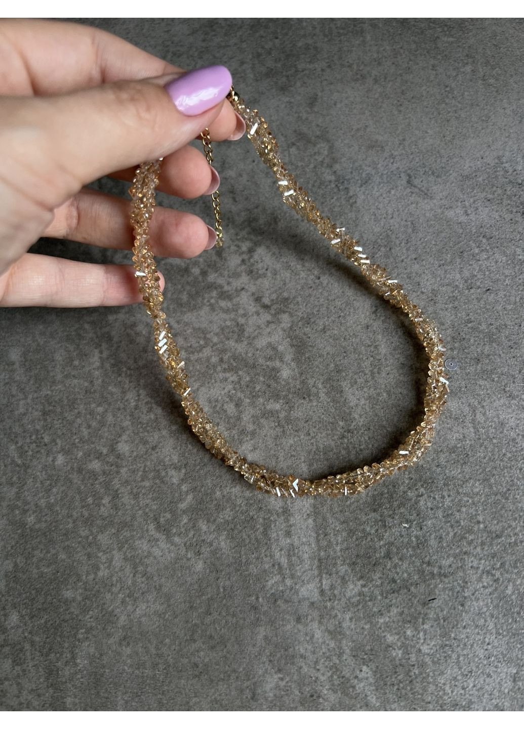 Чокер золотого цвета из хрусталя на подарок No Brand хрусталь нержавеющая сталь золото (366237491)