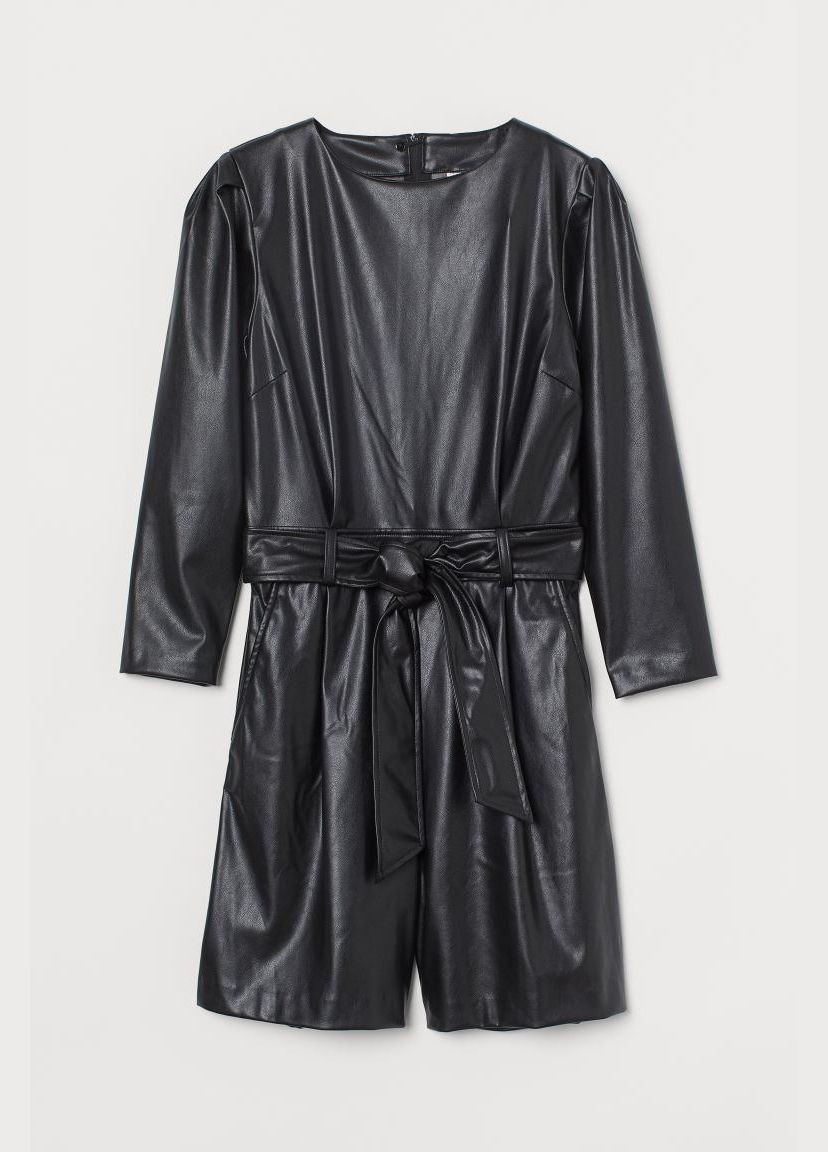 Комбінезон H&M однотонний чорний кежуал поліестер