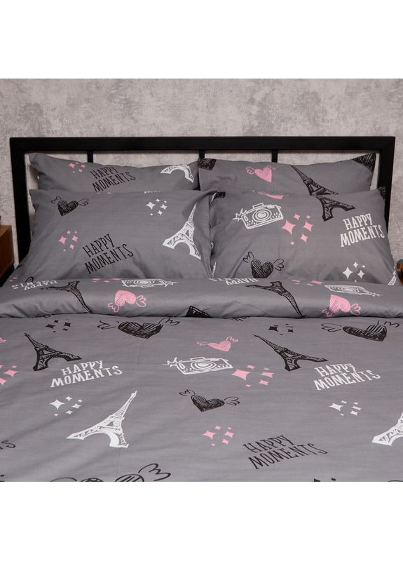 Комплект постільної білизни Бязь Gold Люкс євро 200х220 наволочки 2х70х70 (MS-820009567) Moon&Star Paris Moments (356113316)