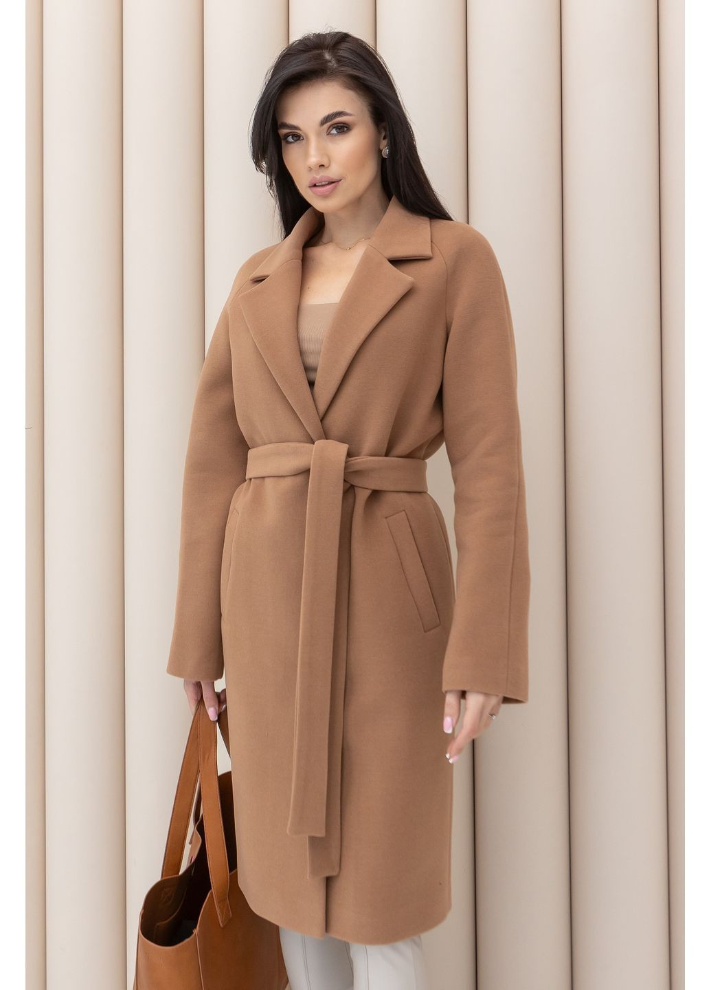 Світло-коричневе демісезонне Пальто демісезонне C69 CHICLY
